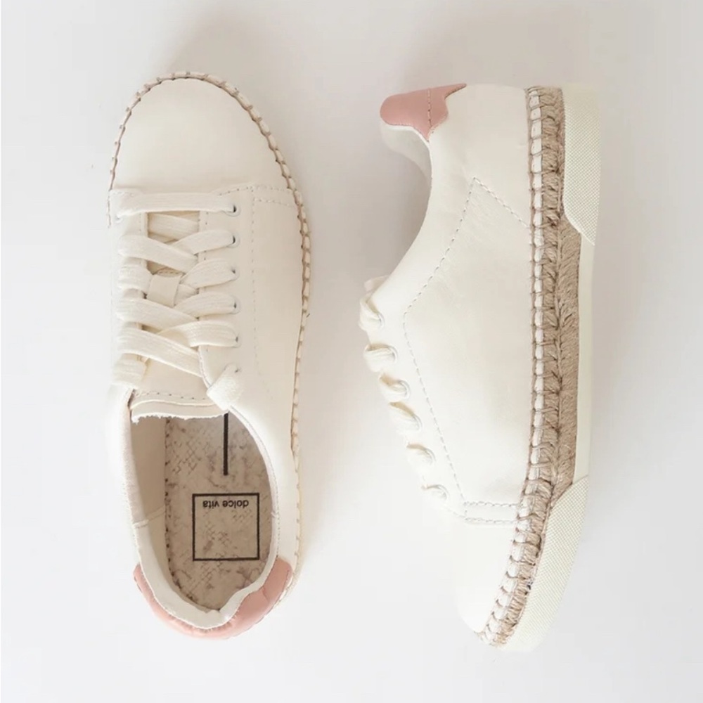 Dolce Vita Madox sneaker, white with espadrille heel